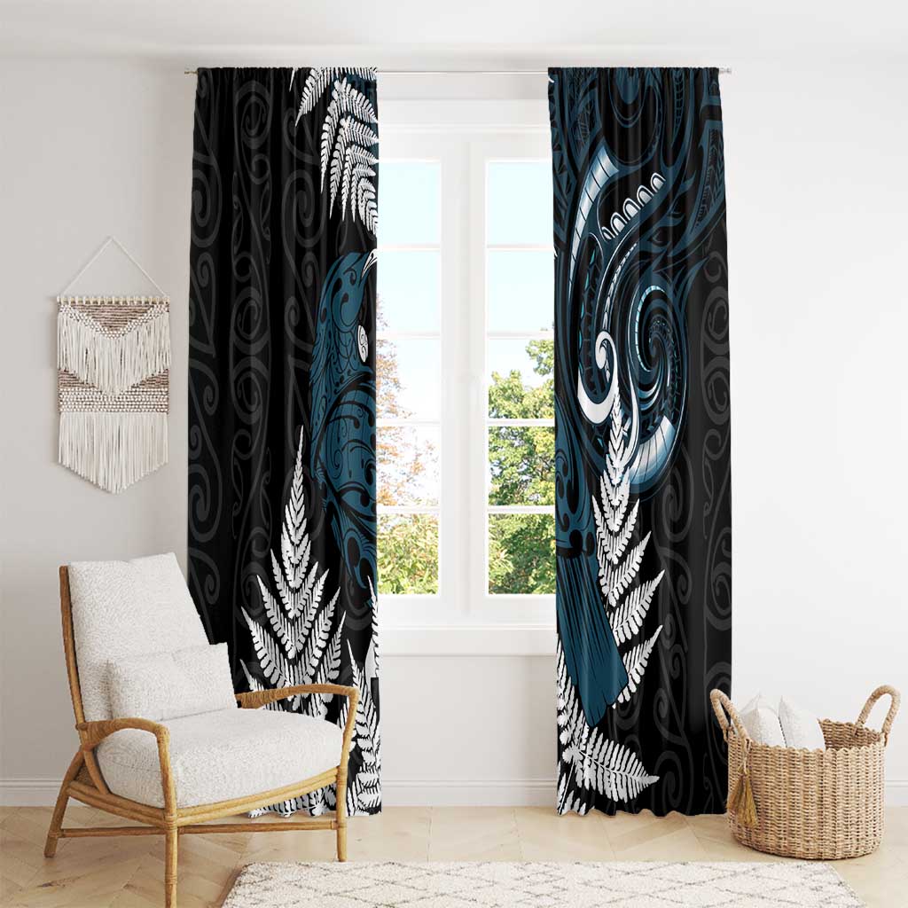 New Zealand Tui Bird Window Curtain Maori Kowhaiwhai LT7 - Polynesian Pride