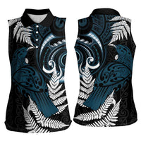 New Zealand Tui Bird Women Sleeveless Polo Shirt Maori Kowhaiwhai LT7 - Polynesian Pride