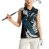 New Zealand Tui Bird Women Sleeveless Polo Shirt Maori Kowhaiwhai LT7 - Polynesian Pride