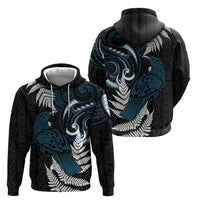 New Zealand Tui Bird Zip Hoodie Maori Kowhaiwhai LT7 - Polynesian Pride