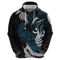 New Zealand Tui Bird Zip Hoodie Maori Kowhaiwhai LT7 - Polynesian Pride