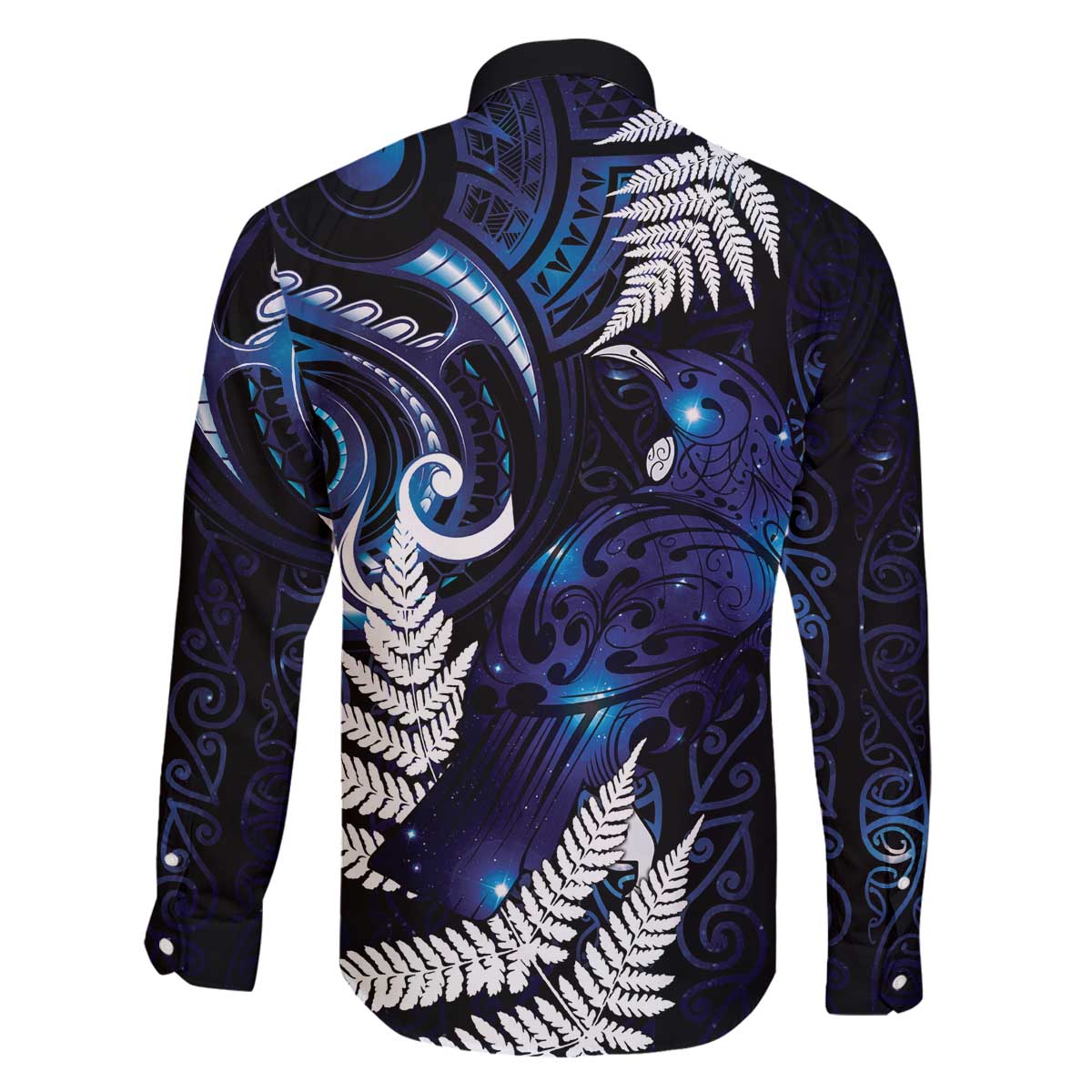 New Zealand Maori Matariki Family Matching Off The Shoulder Long Sleeve Dress and Hawaiian Shirt Tui Bird Galaxy LT7 - Polynesian Pride