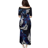 New Zealand Maori Matariki Family Matching Puletasi and Hawaiian Shirt Tui Bird Galaxy LT7 - Polynesian Pride