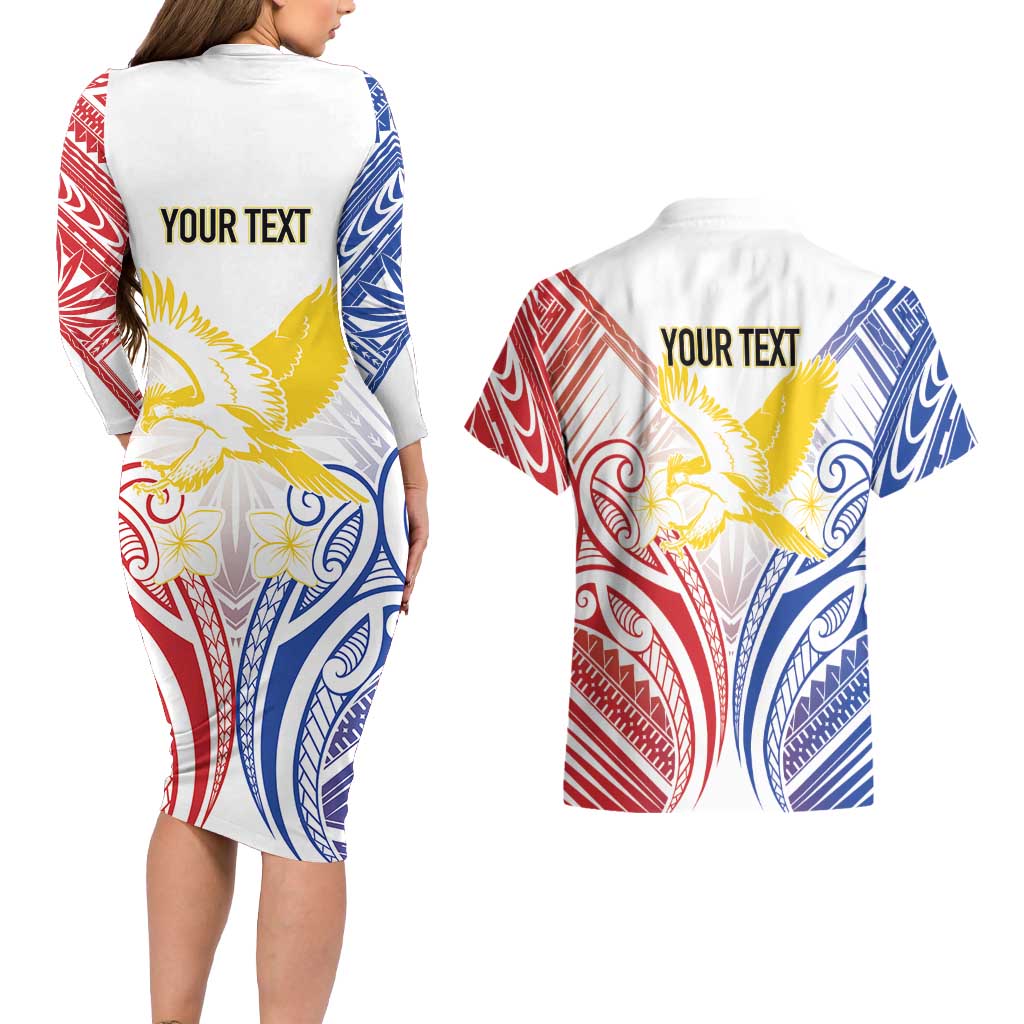 Philippines Tribal Sun Personalized Couples Matching Long Sleeve Bodycon Dress and Hawaiian Shirt Hunting Eagle
