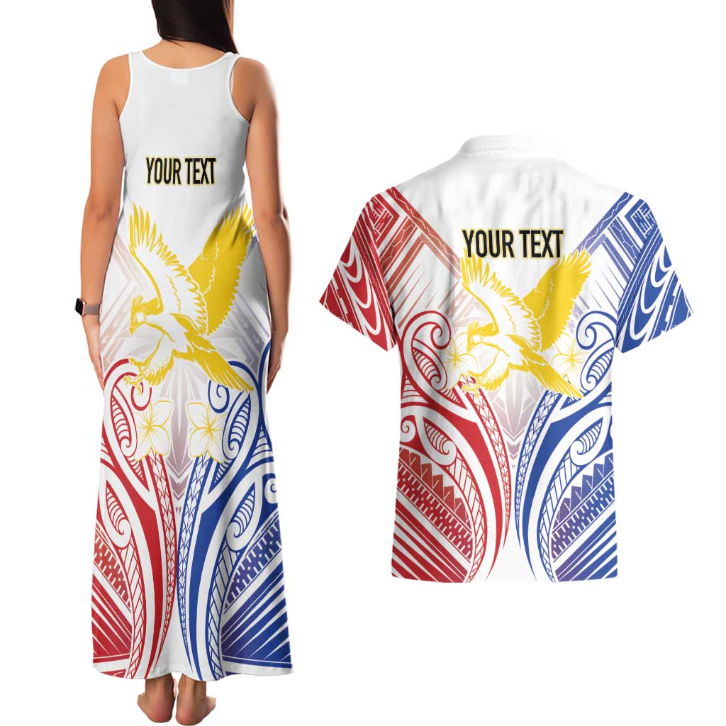 Philippines Tribal Sun Personalized Couples Matching Tank Maxi Dress and Hawaiian Shirt Hunting Eagle LT7 - Polynesian Pride