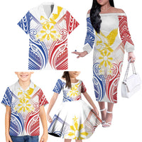 Philippines Tribal Sun Personalized Family Matching Off The Shoulder Long Sleeve Dress and Hawaiian Shirt Hunting Eagle LT7 - Polynesian Pride