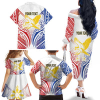 Philippines Tribal Sun Personalized Family Matching Off The Shoulder Long Sleeve Dress and Hawaiian Shirt Hunting Eagle LT7 - Polynesian Pride
