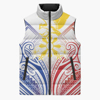 Philippines Tribal Sun Personalized Sleeveless Puffer Jacket Hunting Eagle