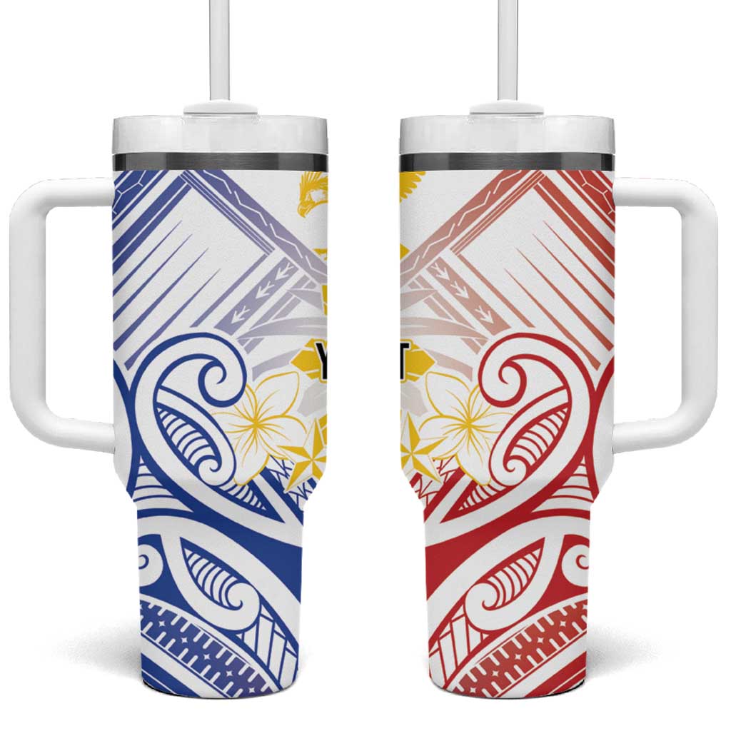 Philippines Tribal Sun Personalized Tumbler With Handle Hunting Eagle