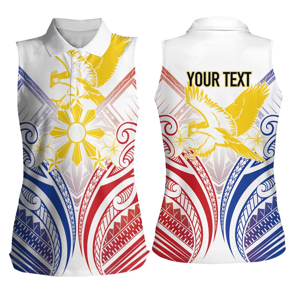 Philippines Tribal Sun Personalized Women Sleeveless Polo Shirt Hunting Eagle