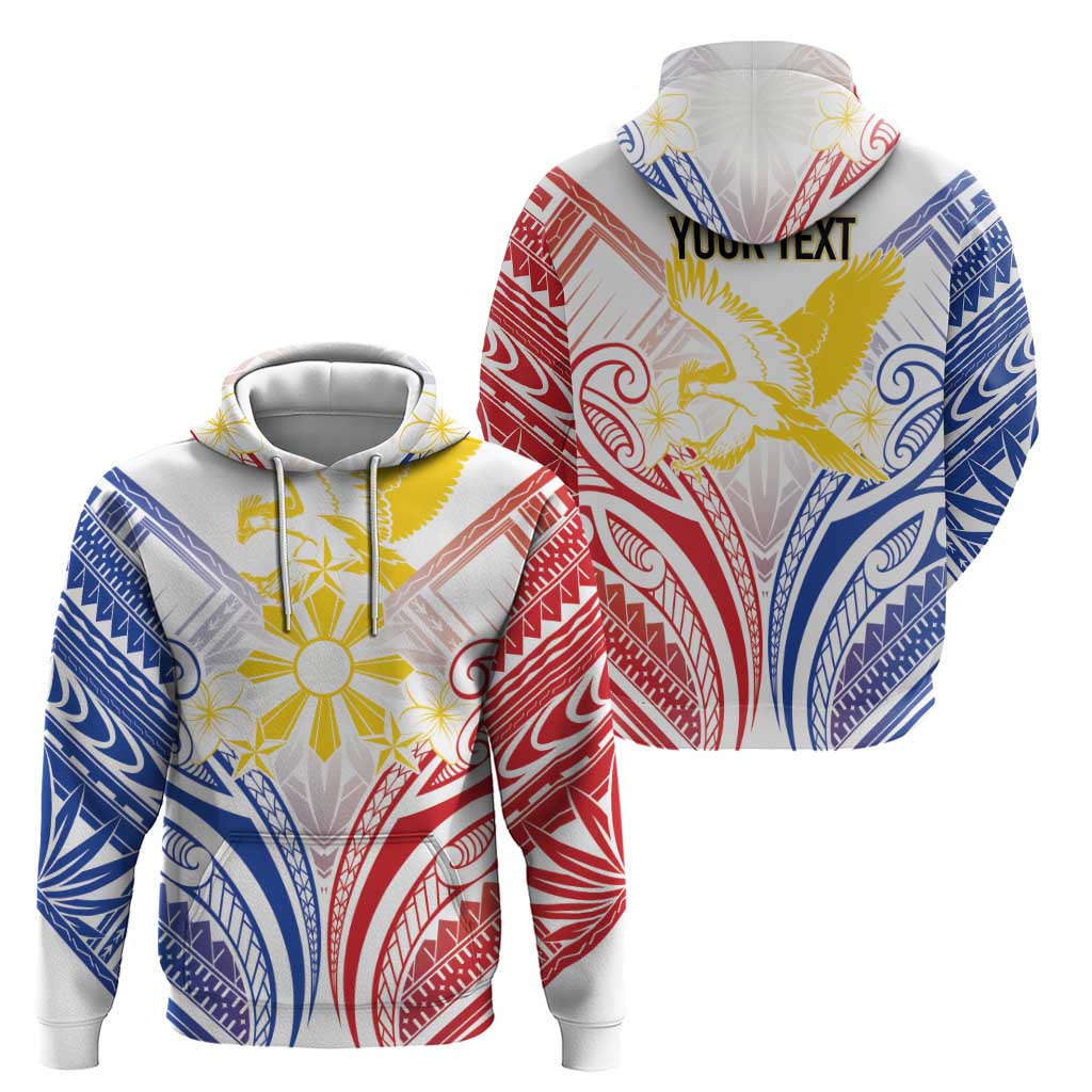 Philippines Tribal Sun Personalized Zip Hoodie Hunting Eagle