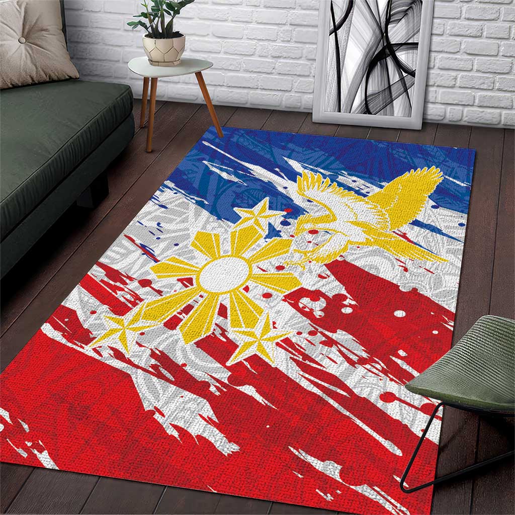 Filipino Sun and Stars Area Rug Grunge Vibes