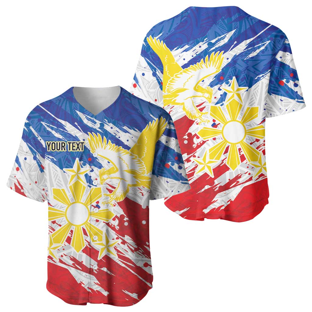 Personalized Filipino Sun and Stars Baseball Jersey Grunge Vibes