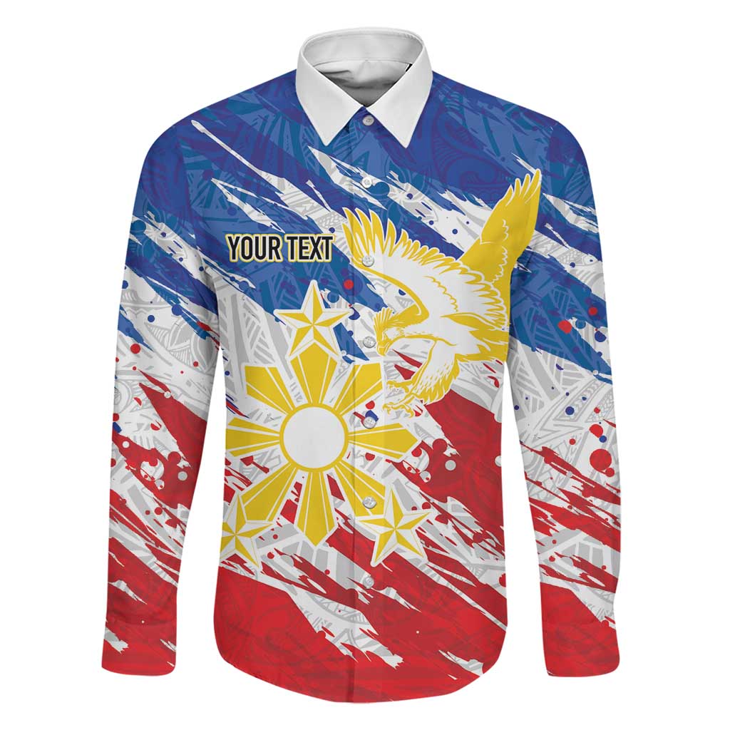Personalized Filipino Sun and Stars Family Matching Off Shoulder Short Dress and Hawaiian Shirt Grunge Vibes LT7 Dad's Shirt - Long Sleeve White - Polynesian Pride