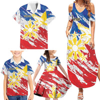 Personalized Filipino Sun and Stars Family Matching Summer Maxi Dress and Hawaiian Shirt Grunge Vibes LT7 - Polynesian Pride