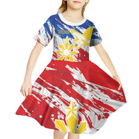 Personalized Filipino Sun and Stars Kid Short Sleeve Dress Grunge Vibes