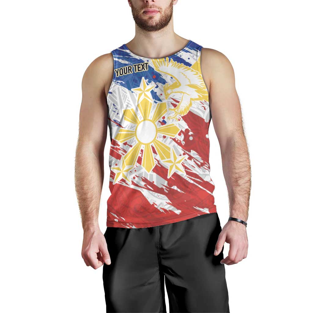 Personalized Filipino Sun and Stars Men Tank Top Grunge Vibes