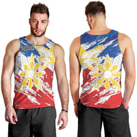 Personalized Filipino Sun and Stars Men Tank Top Grunge Vibes