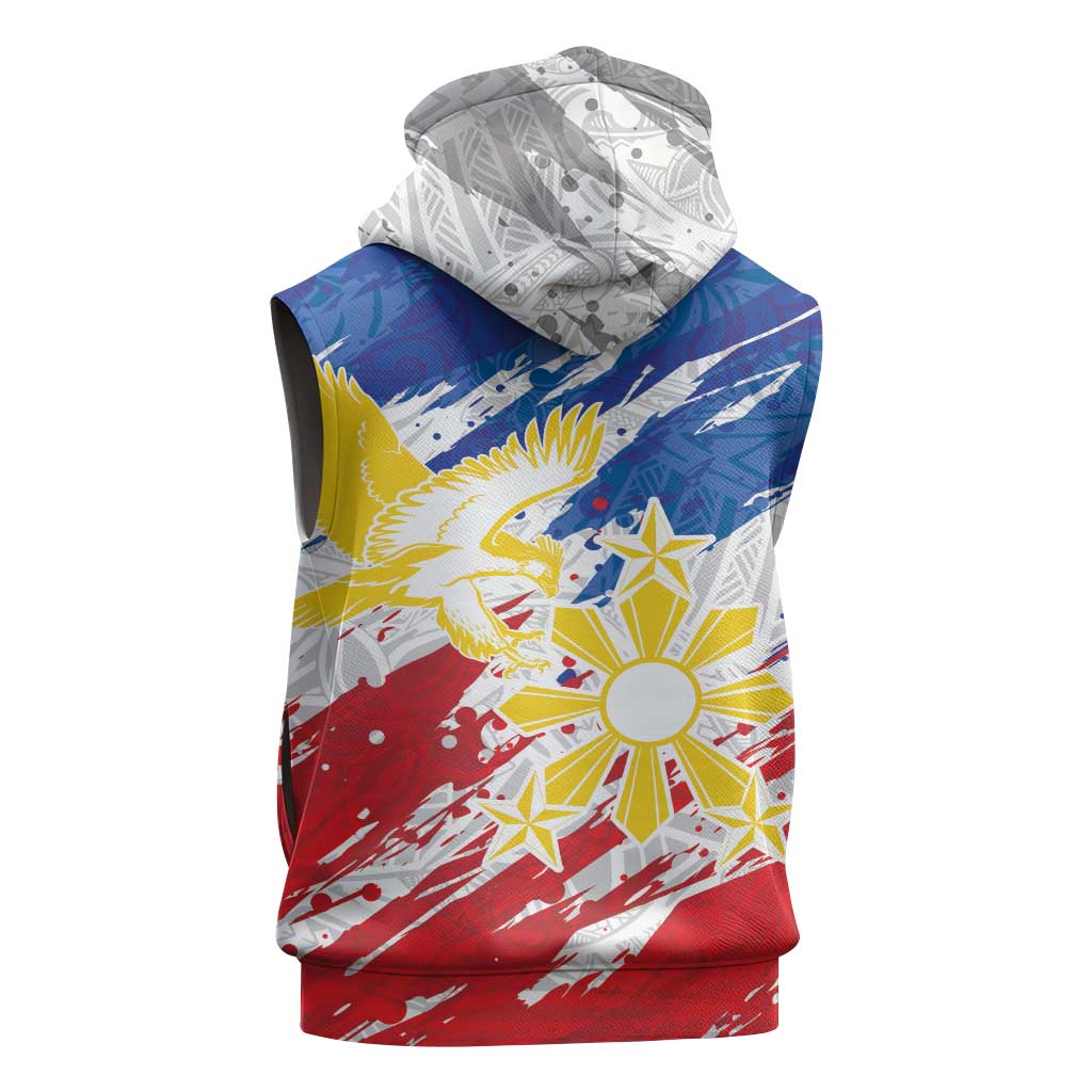 Personalized Filipino Sun and Stars Sleeveless Zip Hoodie Grunge Vibes