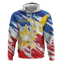 Personalized Filipino Sun and Stars Zip Hoodie Grunge Vibes