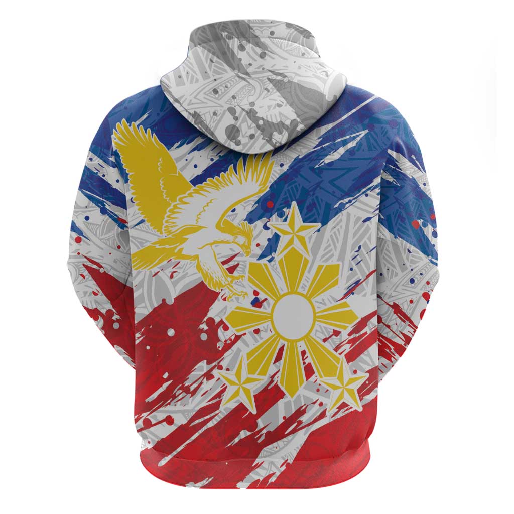 Personalized Filipino Sun and Stars Zip Hoodie Grunge Vibes