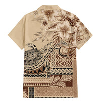 Vaiaso o le Gagana Samoa Family Matching Mermaid Dress and Hawaiian Shirt Siapo Motif Beige LT7 - Polynesian Pride