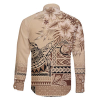 Vaiaso o le Gagana Samoa Family Matching Mermaid Dress and Hawaiian Shirt Siapo Motif Beige LT7 - Polynesian Pride