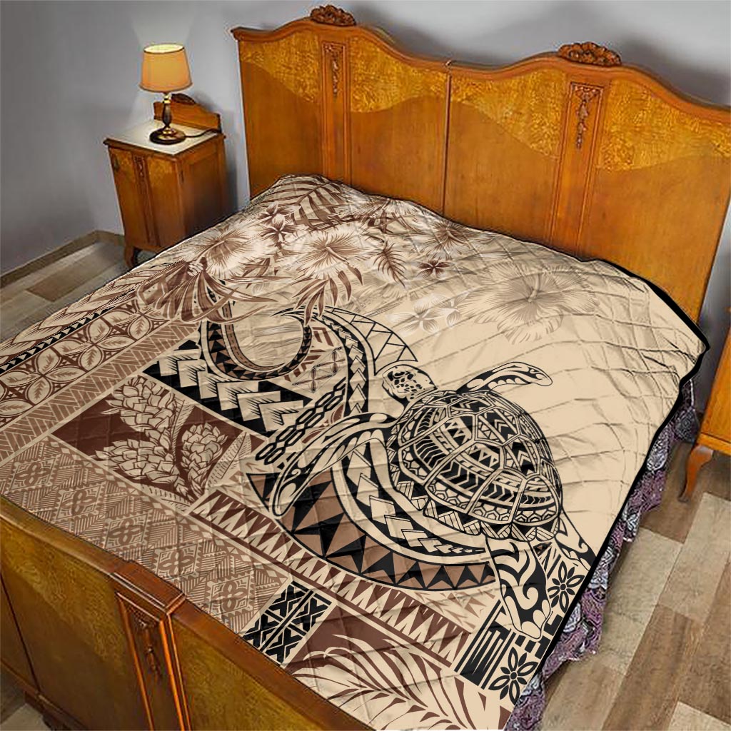 Vaiaso o le Gagana Samoa Quilt Siapo Motif Beige