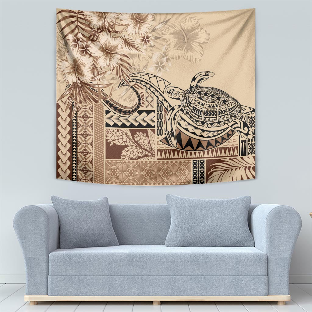 Vaiaso o le Gagana Samoa Tapestry Siapo Motif Beige LT7 - Polynesian Pride