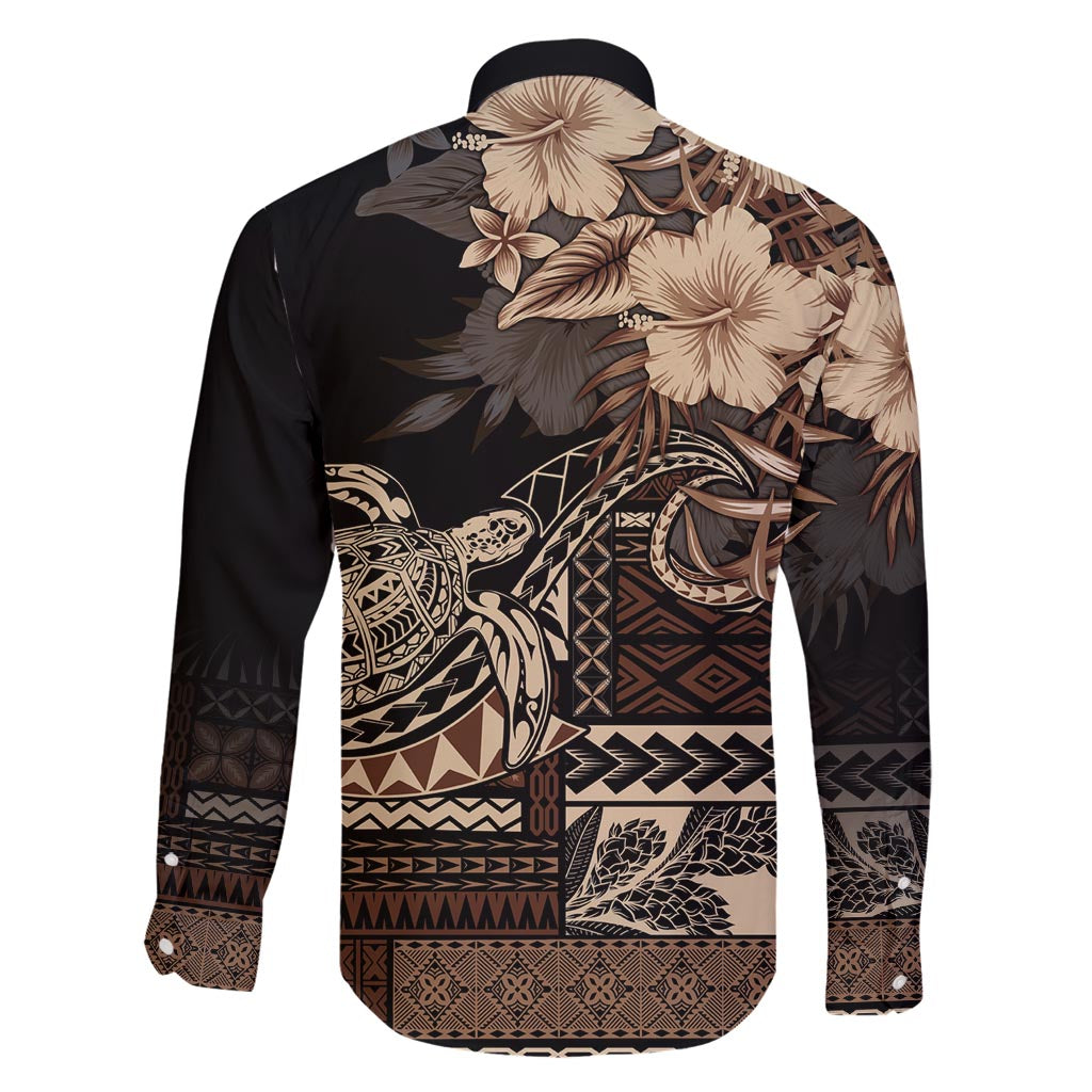 Vaiaso o le Gagana Samoa Family Matching Off Shoulder Maxi Dress and Hawaiian Shirt Siapo Motif Black LT7 - Polynesian Pride
