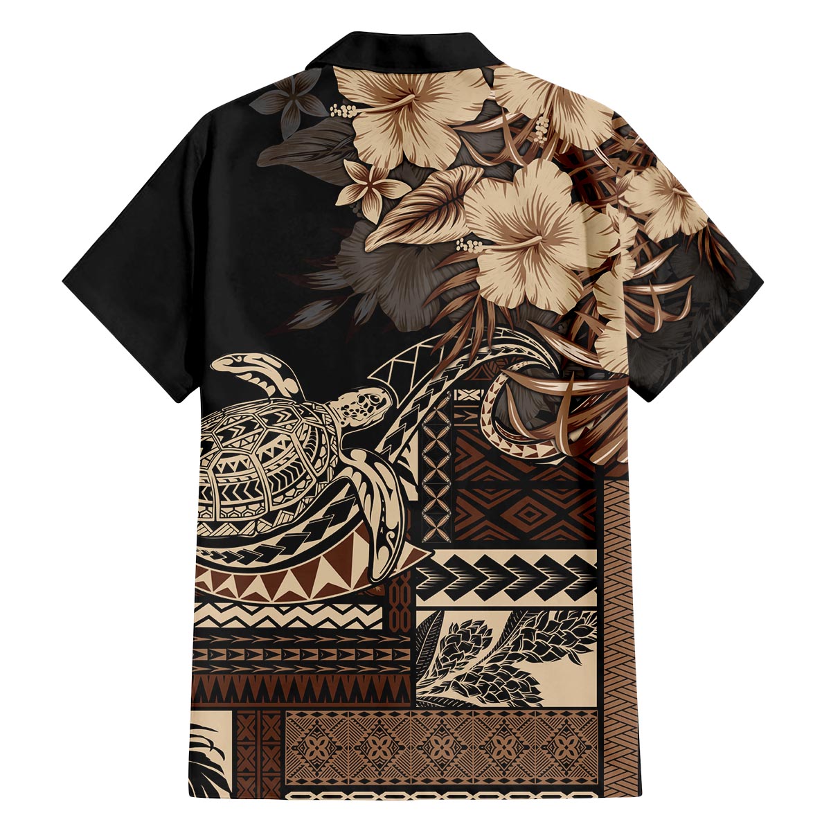 Vaiaso o le Gagana Samoa Family Matching Puletasi and Hawaiian Shirt Siapo Motif Black LT7 - Polynesian Pride