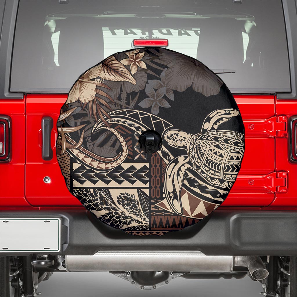 Vaiaso o le Gagana Samoa Spare Tire Cover Siapo Motif Black LT7 - Polynesian Pride
