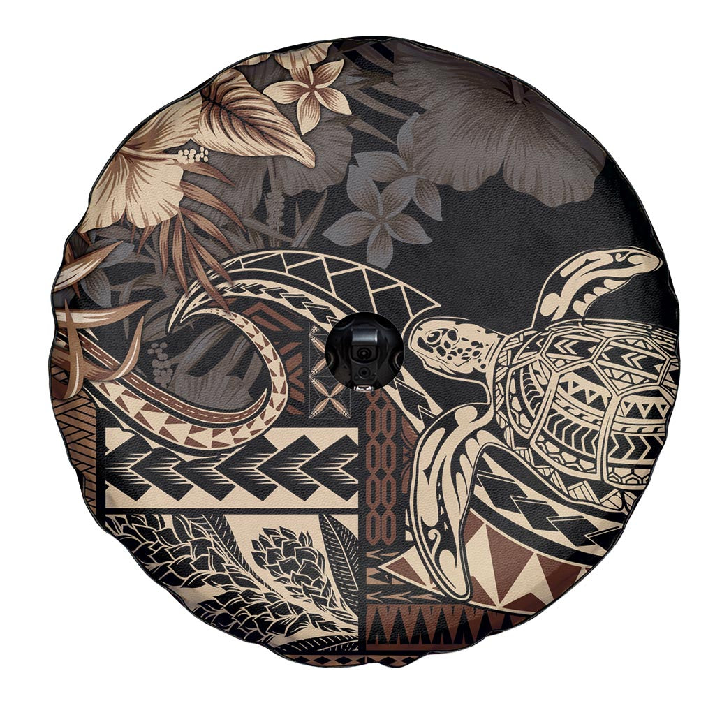 Vaiaso o le Gagana Samoa Spare Tire Cover Siapo Motif Black LT7 - Polynesian Pride