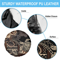 Vaiaso o le Gagana Samoa Spare Tire Cover Siapo Motif Black LT7 - Polynesian Pride
