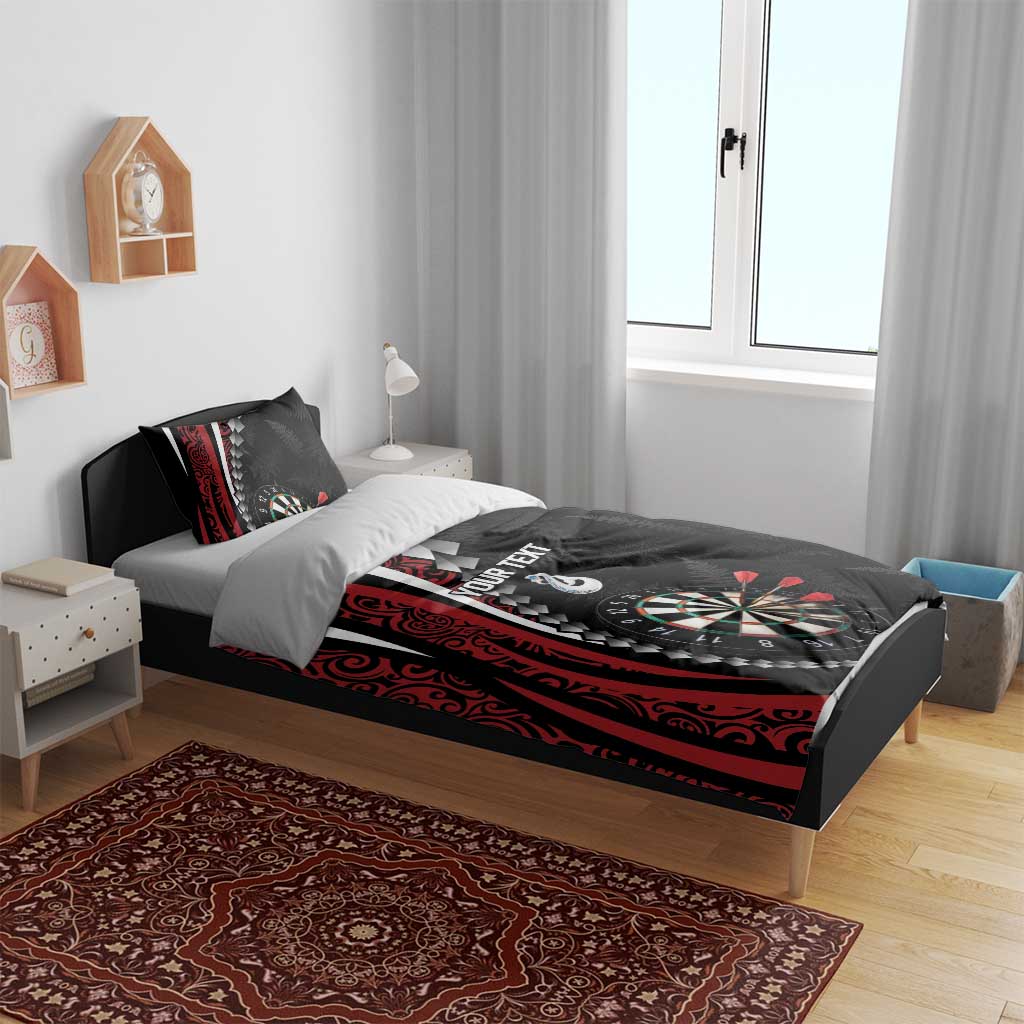 Personalized New Zealand Darts Bedding Set Kowhaiwhai Whero Koiri - Manaia