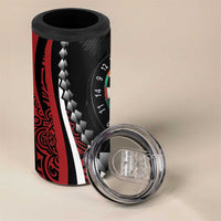 Personalized New Zealand Darts 4 in 1 Can Cooler Tumbler Kowhaiwhai Whero Koiri - Manaia LT7 - Polynesian Pride