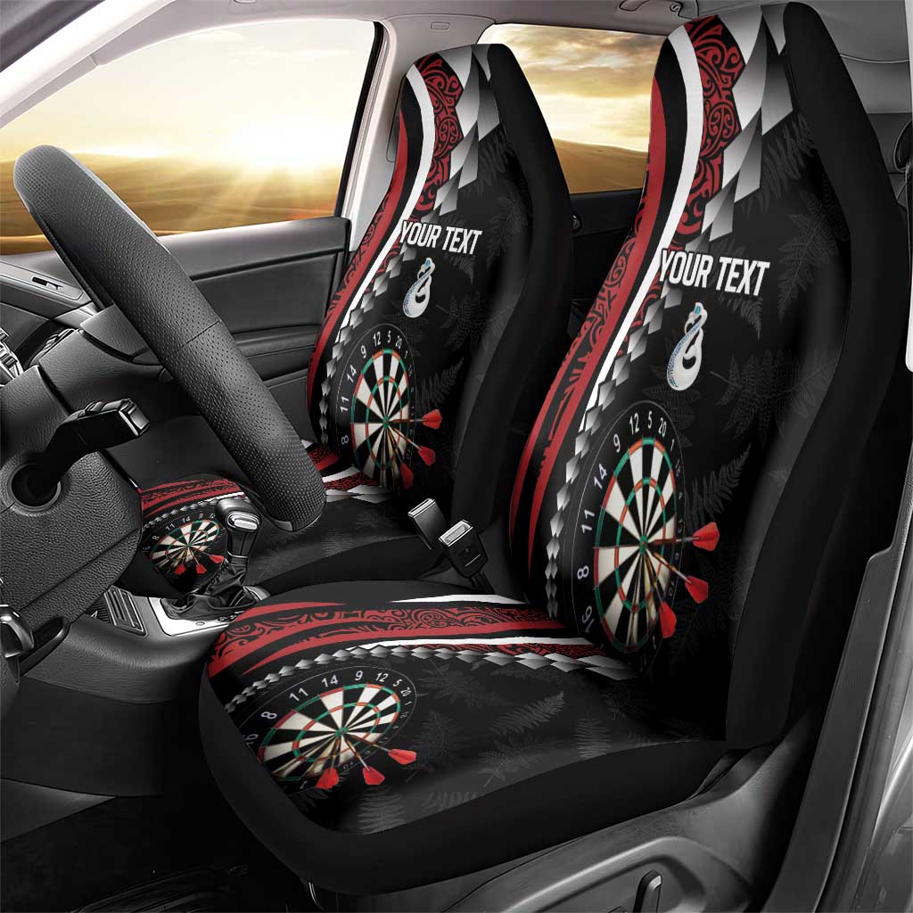 Personalized New Zealand Darts Car Seat Cover Kowhaiwhai Whero Koiri - Manaia LT7 - Polynesian Pride