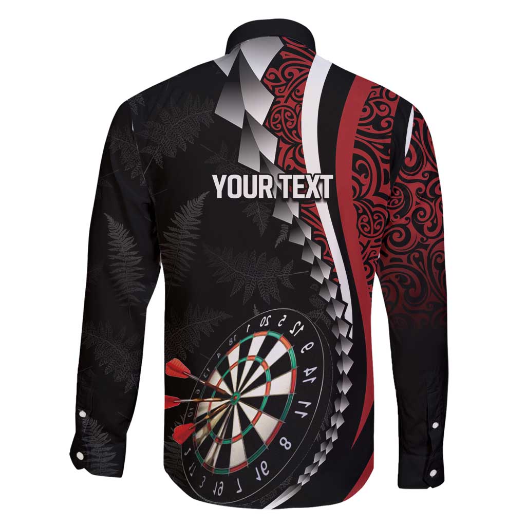 Personalized New Zealand Darts Family Matching Long Sleeve Bodycon Dress and Hawaiian Shirt Kowhaiwhai Whero Koiri - Manaia LT7 - Polynesian Pride