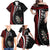 Personalized New Zealand Darts Family Matching Off Shoulder Maxi Dress and Hawaiian Shirt Kowhaiwhai Whero Koiri - Manaia