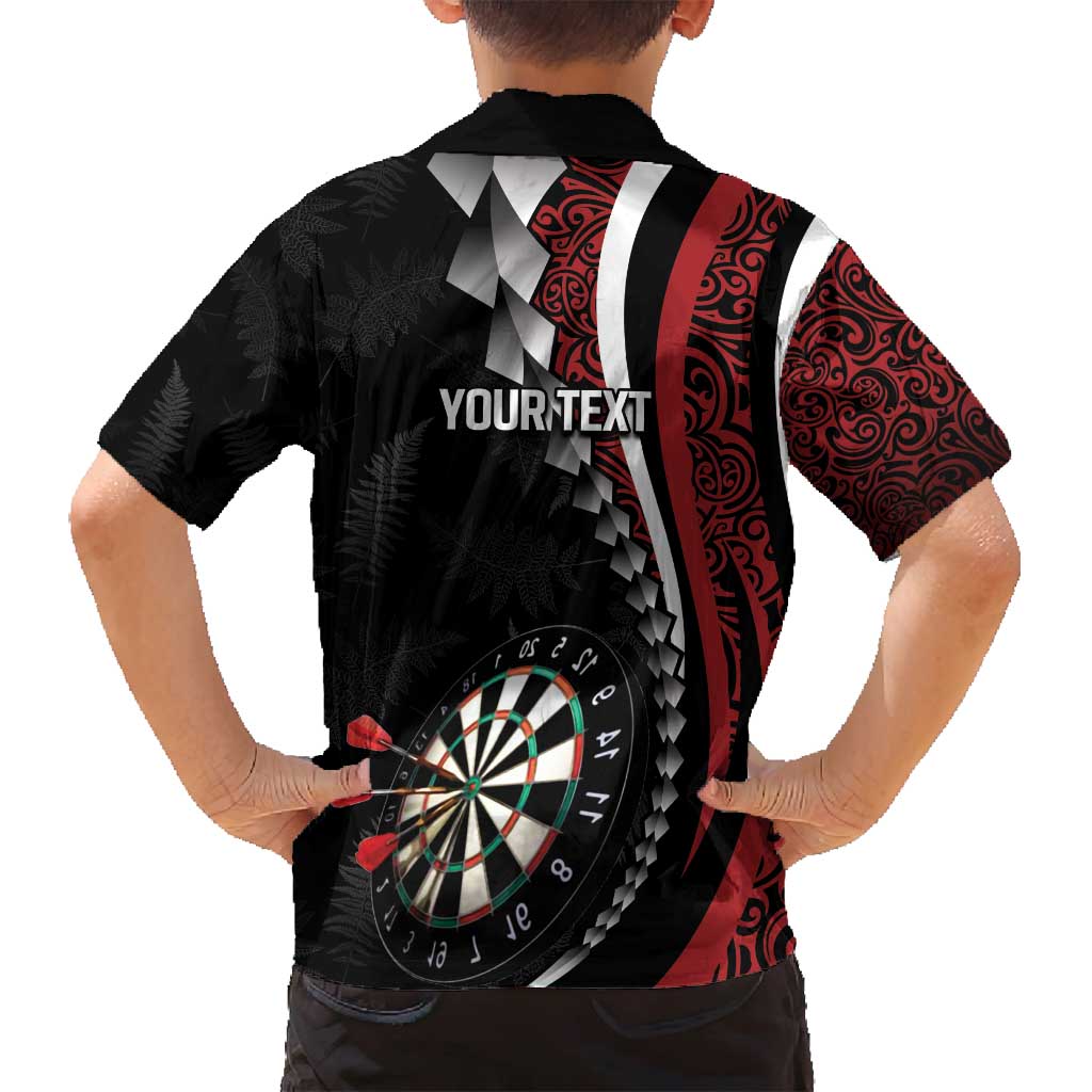 Personalized New Zealand Darts Family Matching Tank Maxi Dress and Hawaiian Shirt Kowhaiwhai Whero Koiri - Manaia LT7 - Polynesian Pride