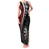 Personalized New Zealand Darts Family Matching Tank Maxi Dress and Hawaiian Shirt Kowhaiwhai Whero Koiri - Manaia LT7 Mom's Dress Red - Polynesian Pride