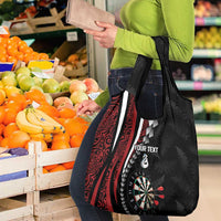 Personalized New Zealand Darts Grocery Bag Kowhaiwhai Whero Koiri - Manaia