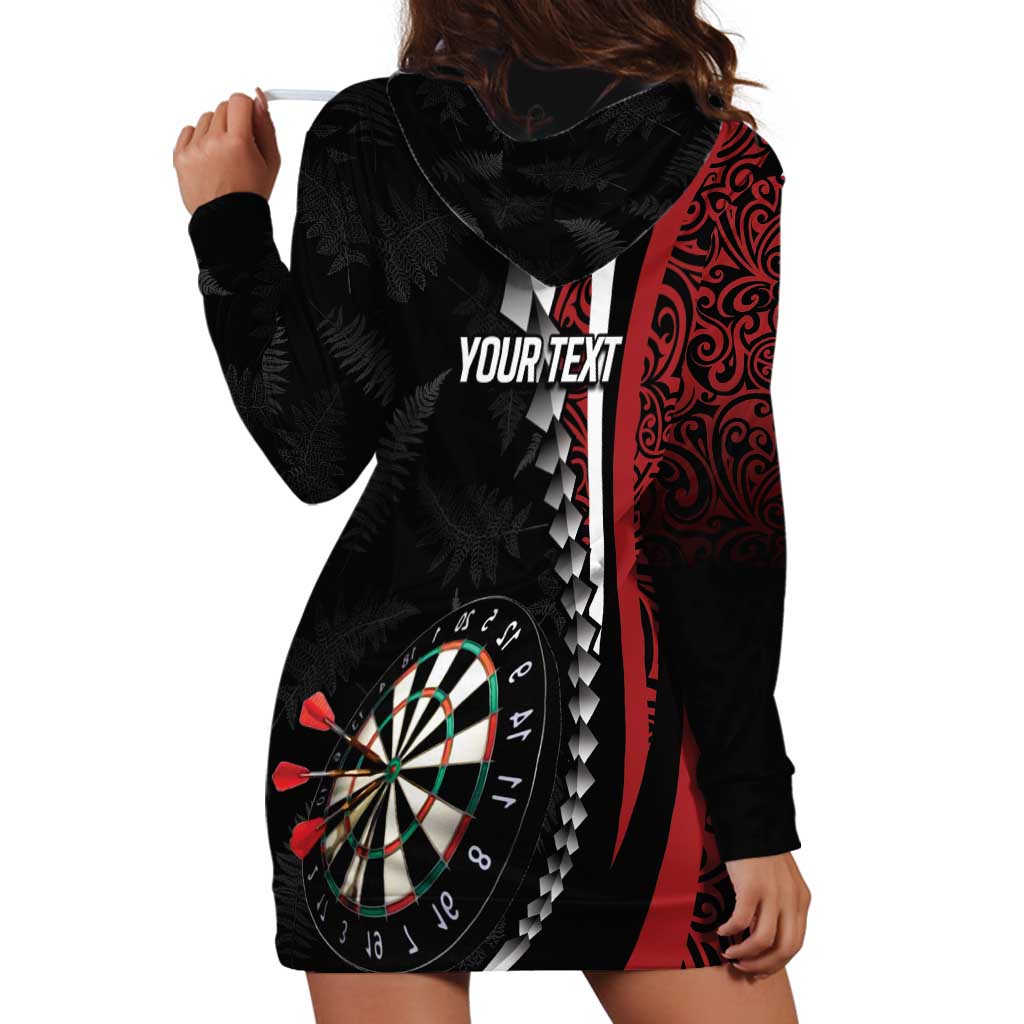 Personalized New Zealand Darts Hoodie Dress Kowhaiwhai Whero Koiri - Manaia LT7 - Polynesian Pride