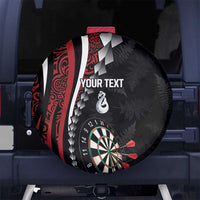 Personalized New Zealand Darts Spare Tire Cover Kowhaiwhai Whero Koiri - Manaia LT7 No hole Red - Polynesian Pride