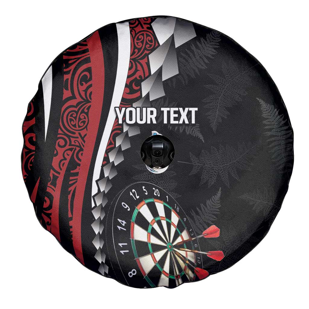 Personalized New Zealand Darts Spare Tire Cover Kowhaiwhai Whero Koiri - Manaia LT7 - Polynesian Pride