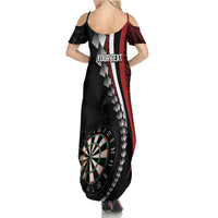 Personalized New Zealand Darts Summer Maxi Dress Kowhaiwhai Whero Koiri - Manaia LT7 - Polynesian Pride
