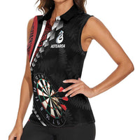 Personalized New Zealand Darts Women Sleeveless Polo Shirt Kowhaiwhai Whero Koiri - Manaia LT7 - Polynesian Pride