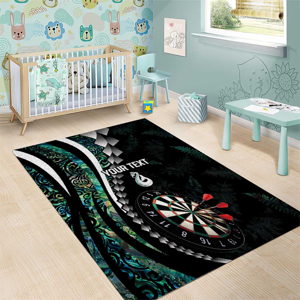Personalized New Zealand Darts Area Rug Paua Shell Koiri - Manaia