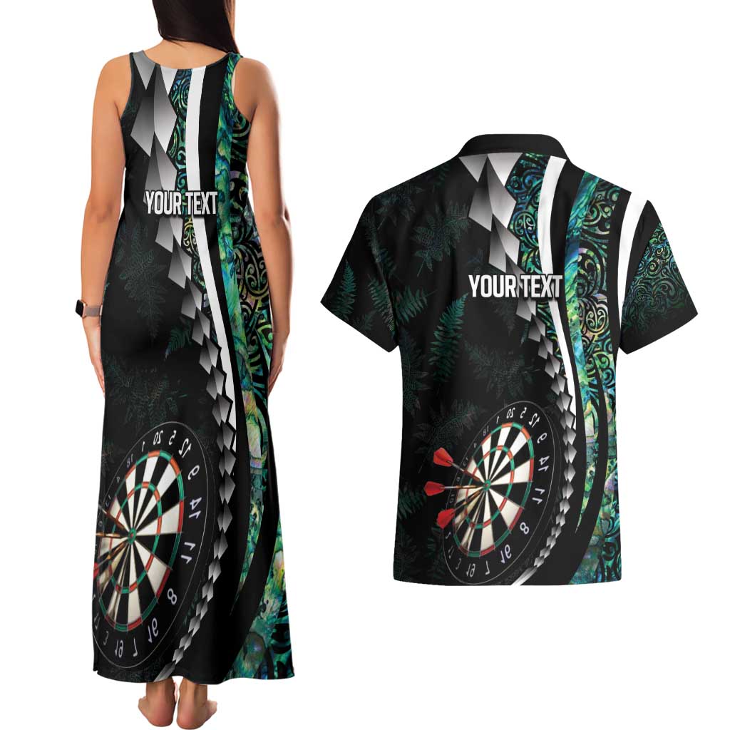 Personalized New Zealand Darts Couples Matching Tank Maxi Dress and Hawaiian Shirt Paua Shell Koiri - Manaia LT7 - Polynesian Pride
