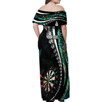 Personalized New Zealand Darts Family Matching Off Shoulder Maxi Dress and Hawaiian Shirt Paua Shell Koiri - Manaia LT7 - Polynesian Pride